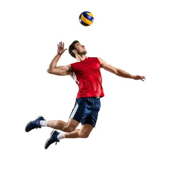Jugador de vóleibol entrenando